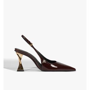 SCHUTZ Elisha Burgundy and Gold Slingback Heels